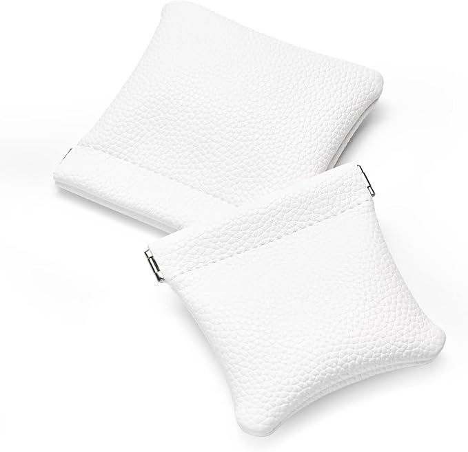 PU Leather Jewelry Travel Bag Leather Jewelry Pouch Christmas,Wedding Party Favor Gift Bag (L, White)