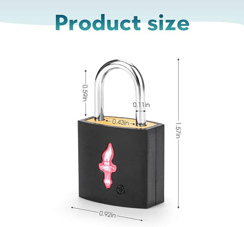 2 Pack TSA Approved Luggage Locks with Key - Neon Square Black for Suitcase Backpack Carry-On & Laptop Bag Travel Security