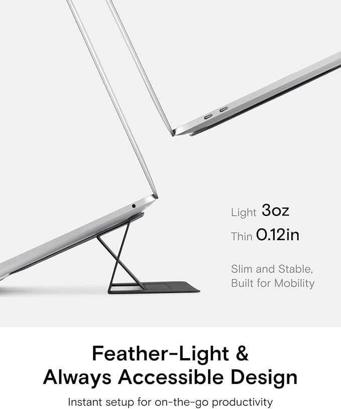 MOFT Laptop Stand for Desk, Adhesive MacBook Computer Stand with 2 Adjustable Viewing Angles, Foldable and Portable Laptop Riser Compatible with 11"-16" Laptops, Misty Cove