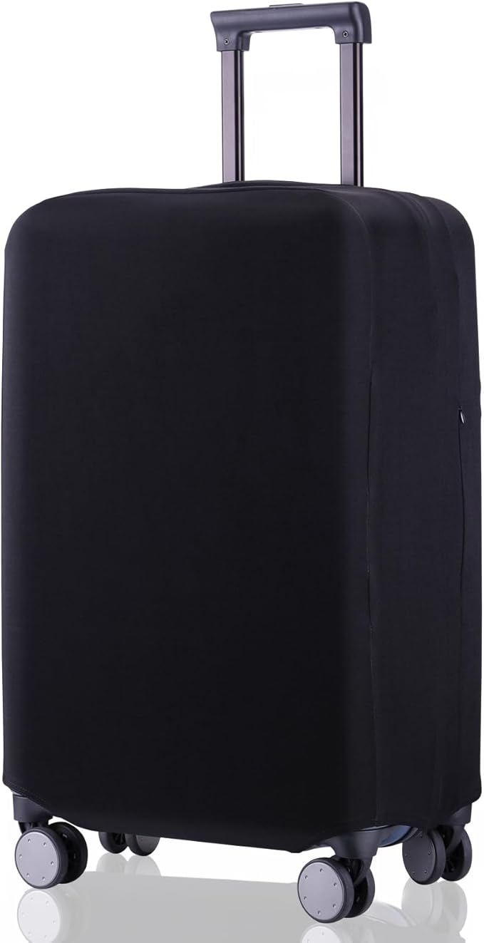 Travel Luggage Cover Suitcase Protector Scratch-Resistant Fit 19-31 Inch, Not Included Suitcase (Black, 2XL(30-31inch))