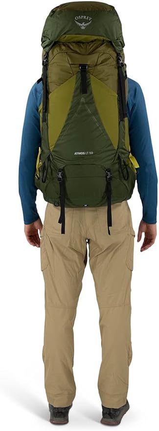 Osprey Atmos AG LT 50L Men's Backpacking Backpack, Scenic Valley/Green Peppercorn, S/M
