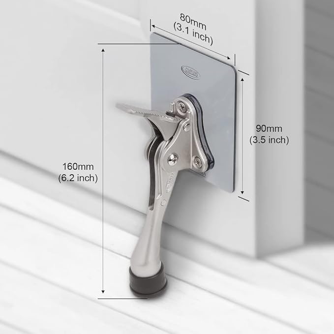 One-Touch Doorstop Adhesive Bracket (Satin Nickel, 4inch x 2pack)