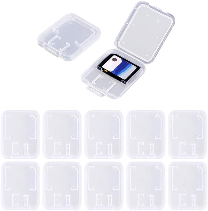 Clear Plastic Memory Card Case Compatible with SD SDHC SDXC Micro SD T-Flash Card (20 PCS)