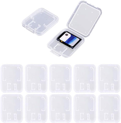 Clear Plastic Memory Card Case Compatible with SD SDHC SDXC Micro SD T-Flash Card (20 PCS)
