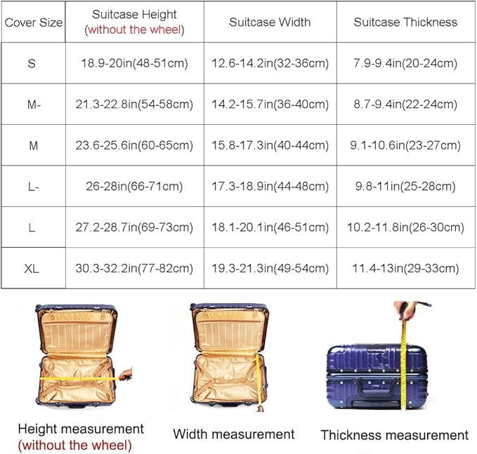 MosaiRudo Thicker Luggage Cover Elastic Suitcase Cover Protector Fits 18-32 Inch Suitcase Travel Accessories (Travel, L)
