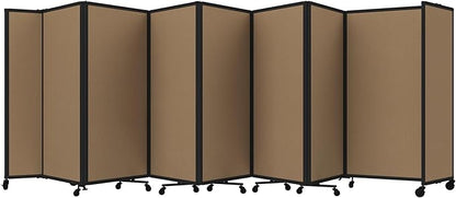 Versare Room Divider 360 Portable Wall Partition | Folding Panels | Large Freestanding Divider | Locking Wheels | Temporary Room Separator