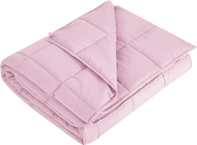 L'AGRATY Weighted Blanket - 40"x60" 10lbs Cooling Breathable Microfiber Material with Glass Beads Small Blanket All-Season Summer Fall Winter Soft Thick Comfort