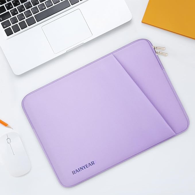 RAINYEAR Laptop Sleeve Case with Front Pocket, 15 16 Inch Protective Portable Case with Front Pocket, Briefcase Laptop Bag Cover Compatible for MacBook Pro/Max M4 M3 M2 M1 2025 2024 2023 2022, Purple