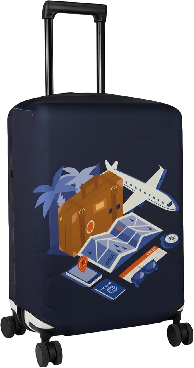 HYPER VENTURE Washable Luggage Cover - Fashion Suitcase Protector Fits 23-26 Inch Luggage (Journey, M)