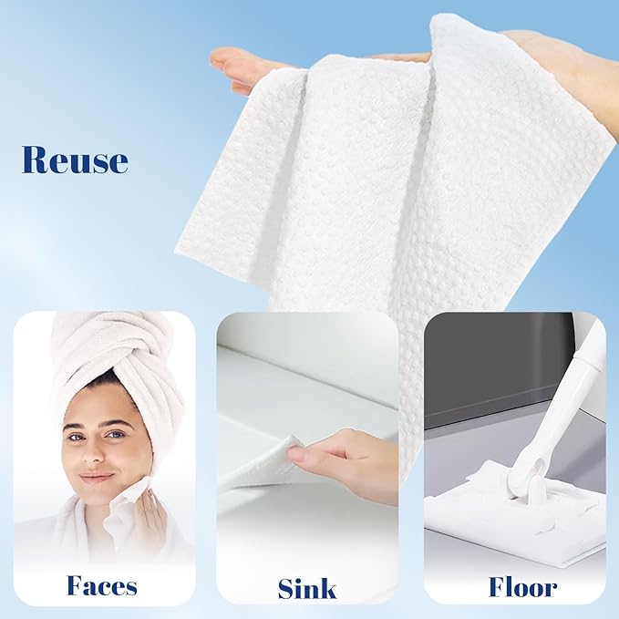 ITO Disposable Face Towel, Ultra-Soft 1-Second Quick-Dry Face Towels, Gentle for Sensitive Dry Oily Skin, Facial Towels for Daily Cleansing Makeup Removal (60 Count (Pack of 1))