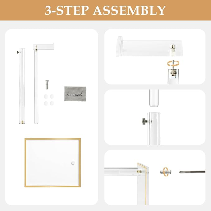 Acrylic Purse Display Stands, 14"-24" Adjustable Height Handbag Holder, Clear Purse Rack Stands for Closet Retail, Durable Gold Trim Hanging Bag Wallet Jewelry Necklace Organizer Stand(PATENT PENDING)