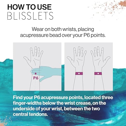 Acupressure Motion Sickness Bands - Cecilia Duo (Large) - Stylish Morning Sickness Relief Band | Travel, Pregnancy, Cruise