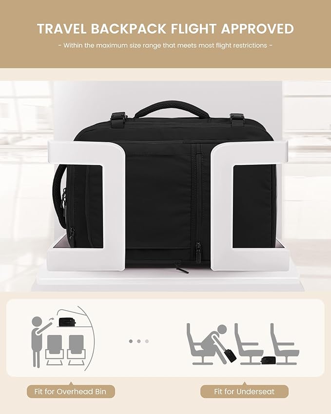LOVEVOOK Travel Backpack for Women & Men, 50L Large Carry On Backpack Airline Approved, TSA Personal Item Weekender Bag, Water Resistant Laptop Backpacks with 3 Packing Cubes for Travel Essentials