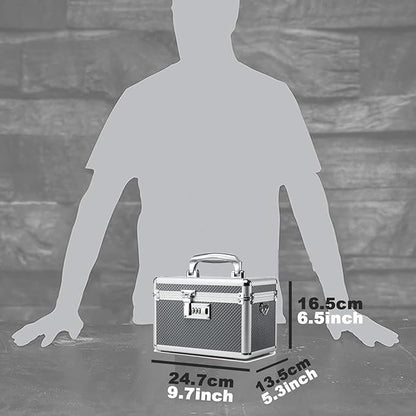 Storage Lock Box with Combination code, Lockable Medicine Storage Case, Empty First Aid Box, Security Lock Box, Multipurpose Lockbox for Home and Outdoor Use (Gray, Small)