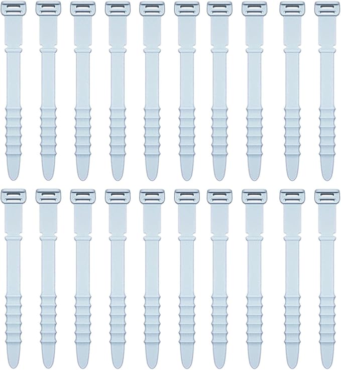 Reusable Silicone Zip Ties Cord Organizer: Silicone Cable Ties Straps for Cable Management - 20PCs 4.5” Blue Elastic Wire Cord Organizer for Home Office and Travel