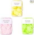 3 Boxes 300Pcs Portable Hand Washing Soap Sheets, Different Scented Mini Petal Hand Wash Soap Sheets, Disposable Soluble Soap for Outdoor Travel, Camping, Hiking