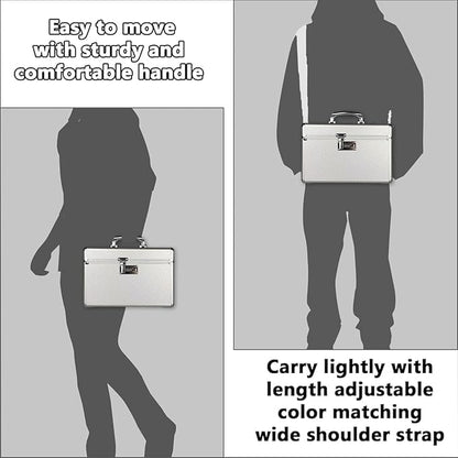 Storage Lock Box with Combination code, Lockable Medicine Storage Case, Empty First Aid Box, Security Lock Box, Multipurpose Lockbox for Home and Outdoor Use (Silver, Large)