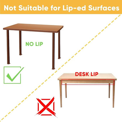 4 Pack Under Desk Hanging Shelf Drawer Organizer, Attachable Plastic Hidden Storage Tray, Easy Adhesive Mount Holder for Standing Tables, Office, Counters, Cabinets, Workstations - White