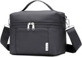 NOL Natural Organic Lifestyle Small Insulated Lunch Bags for Women Cooler Bag Lightweight Nylon Waterproof Lunch Box For Work（Small，Black）