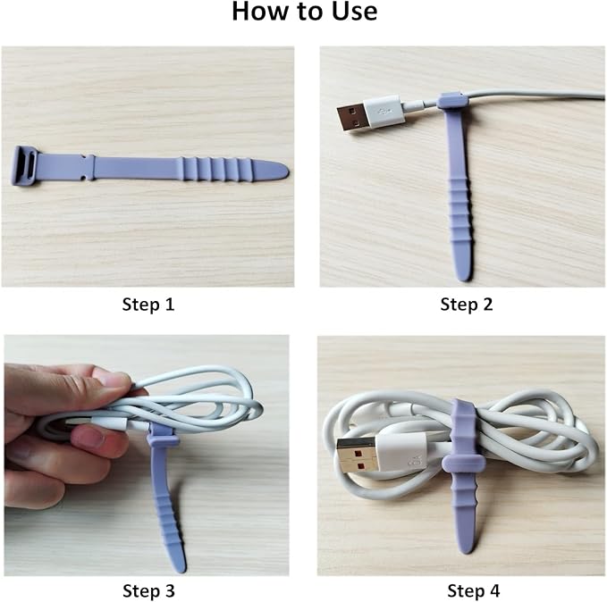 Silicone Zip Ties, Reusable Zip Ties, Rubber Cable Ties Straps for Wire Management, Elastic Silicone Ties Cable Organizer for Home Office, Multicolor Cord Ties in Two Sizes 4.5" and 7.1" (5+5 Pcs)