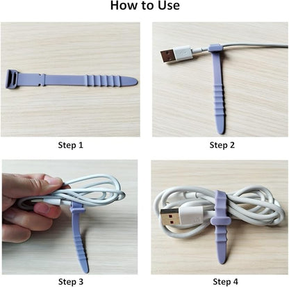 Silicone Zip Ties, Reusable Zip Ties, Rubber Cable Ties Straps for Wire Management, Elastic Silicone Ties Cable Organizer for Home Office, Cord Ties Three Sizes 4.5" 5.9" and 7.1"(5+5+5Pcs Multicolor)