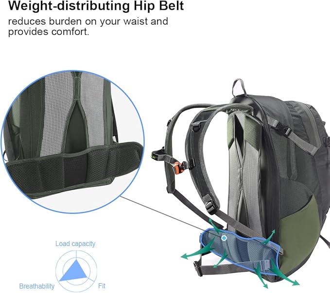 KAILAS Q-WIND II 28L Hiking Daypack Waterproof Lightweight Backpack with Rain Cover for Men Women Travel Outdoor