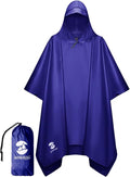 SaphiRose Hooded Rain Poncho Waterproof Raincoat Jacket for Men Women Adults