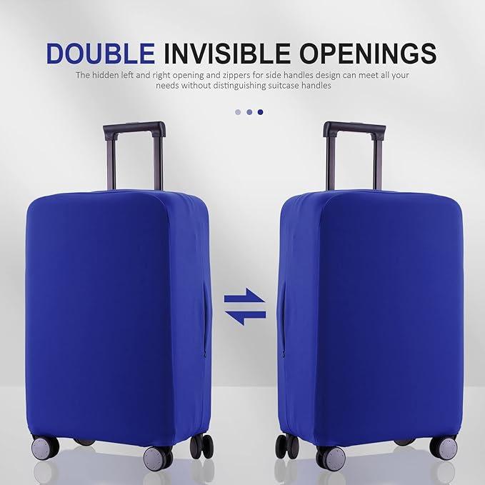 Travel Luggage Cover - Scratch-Resistant Fit 19-31 Inch, Blue, M(24-25 inch)