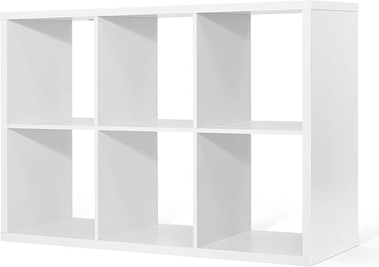CAPHAUS Sturdy Room 13-Inch Cube Storage Organizer Shelf, with Extra Thick Exterior Edge, Open Storage Shelf Divider, Bookcase, 6-Cube / 8-Cube / 9-Cube, Colors Available in Rustic Grey Oak and White