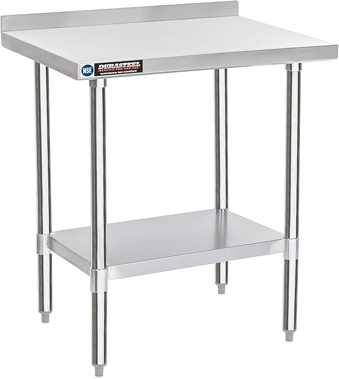 DuraSteel NSF Stainless Steel Table - 24 x 30 Inch Metal Work Table w/Undershelf - Commercial Kitchen, Restaurant, Garage, Laundry - Outdoor Stainless Steel Prep Tables Countertop Island Grill Small