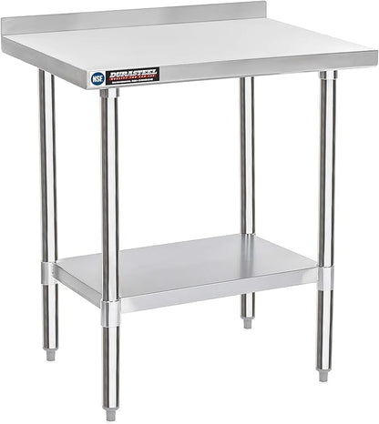 DuraSteel NSF Stainless Steel Table - 24 x 30 Inch Metal Work Table w/Undershelf - Commercial Kitchen, Restaurant, Garage, Laundry - Outdoor Stainless Steel Prep Tables Countertop Island Grill Small