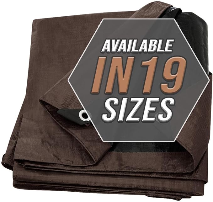 Large Waterproof Tarp - Heavy Duty 10 Mil Thick Poly Tarpaulin Ideal for Canopy Tents, Boats, RV or Pool Covers - Multipurpose Protective Tarps with Grommets for Indoor and Outdoor Use | 30' x 70'