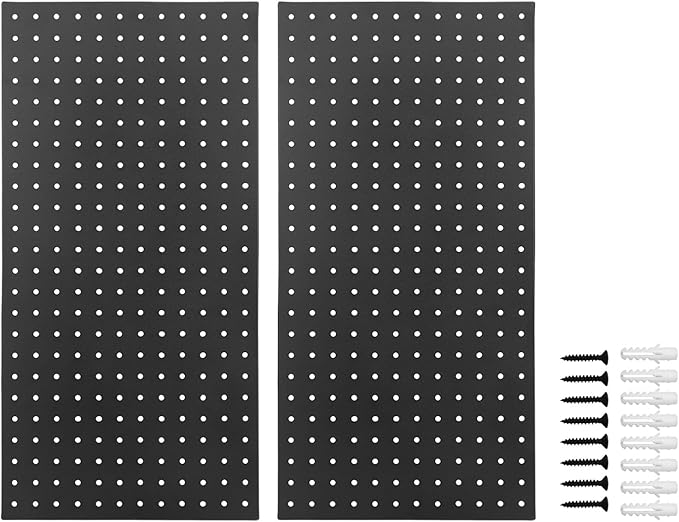 Fydun Metal Pegboard Wall Panels Steel Modular Peg Board Organizer Garage Workbench