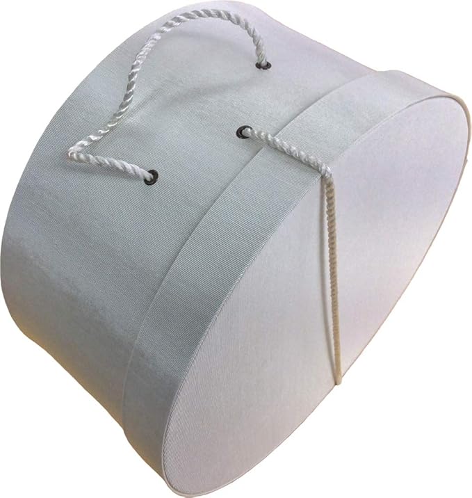 Sarah's Hat Boxes Classic Ivory Hat Box – 16.75" x 8.5" (Dia. x Ht.) Handmade in USA – Odorless Non-Toxic Adhesive, Cording Handle – Premium Storage for Hats & Accessories