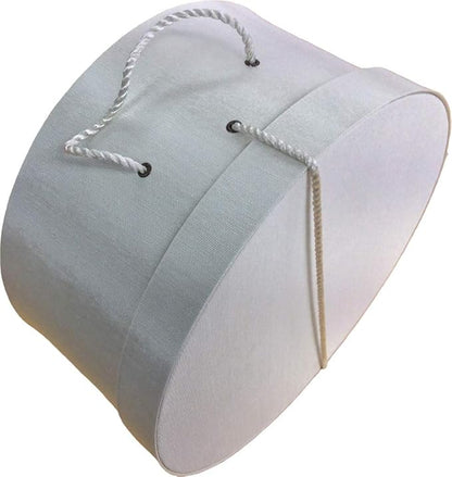 Sarah's Hat Boxes Classic Ivory Hat Box – 16.75" x 8.5" (Dia. x Ht.) Handmade in USA – Odorless Non-Toxic Adhesive, Cording Handle – Premium Storage for Hats & Accessories
