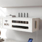 Wall Mount WiFi Router Box, WiFi Router Storage Cabinet, Power Strip and Cable Management Hider Rack, Invisible Storage, for Living Room, Office, Bedroom(White)