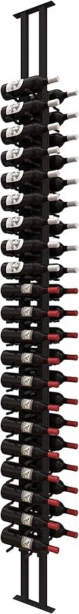 Ultra Wine Racks Floor-to-Ceiling Mount Display (2 Side, Single Deep, Black, Holds 42 Wine Bottles) - Modern Metal Wine Storage for Wine Cellars, Home Bars, Kitchens, and Dining Rooms