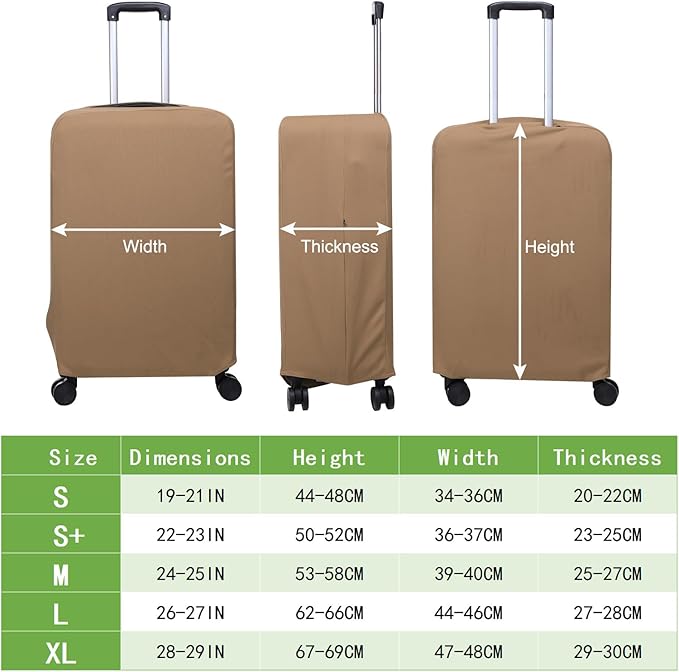 PATIKIL Luggage Cover, Suitcases Covers Elastic Carry on Cover Protector Washable Scratch-Resistant Fits 26-27 Inch Luggage for Travel Business Trips, Khaki