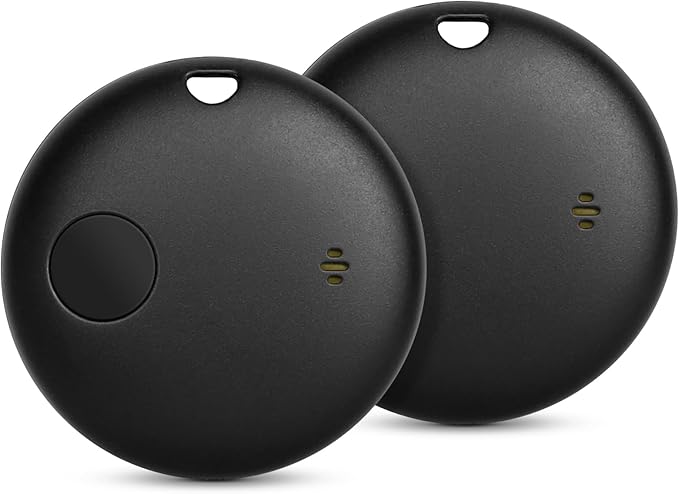 Geevon Smart Tag-2 Pack Bluetooth Tracker Work with Apple Find My (iOS Only).Item Finder for Keys, Wallet,Backpack, Luggage (2P Black)