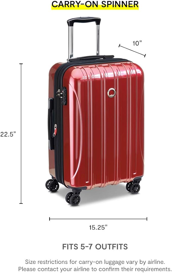 DELSEY PARIS Helium Aero Hardside Expandable Luggage with Spinner Wheels, Titanium, Carry-On 21 Inch