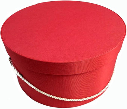 Sarah's Hat Boxes Classic Coral Hat Box – 18.5" x 9.5" (Dia. x Ht.) Handmade in USA – Odorless Non-Toxic Adhesive, Cording Handle – Premium Storage for Hats & Accessories