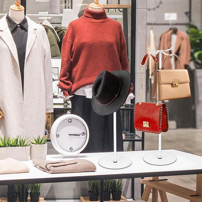 2pack Purse Display Stand,Tabletop Adjustable Hook Handbag Display Stand,X Shaped Metal Scarf Purse Display Stand,for Home or Store (white)