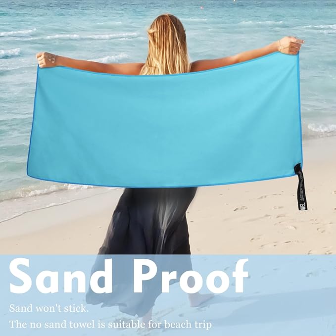 Microfiber Travel Towel, Soft Lightweight Quick Dry Towel, Super Absorbent Compact Travel & Sports & Beach Towels for Camping, Backpack, Gym, Swimming, Yoga, Hiking (XS:12"×24" -MarineBlue)