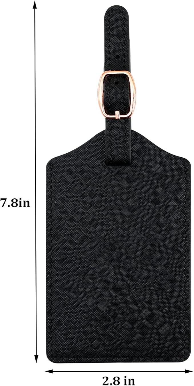 PU Leather Luggage Tag for Suitcase, Baggage, Handbag, Travel Bag With Name Card & Privacy Cover (T)
