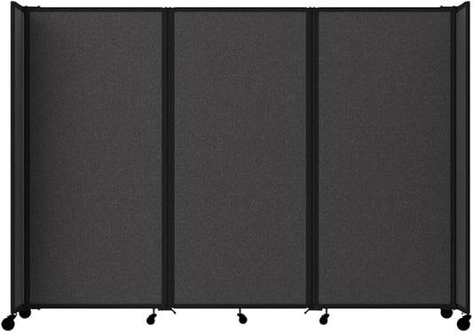 Versare Room Divider 360 Portable Wall Partition | Folding Panels | Large Freestanding Divider | Locking Wheels | Temporary Room Separator