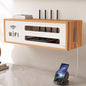 Wall Mount WiFi Router Box, WiFi Router Storage Cabinet, Power Strip and Cable Management Hider Rack, Invisible Storage, for Living Room, Office, Bedroom(Brown)