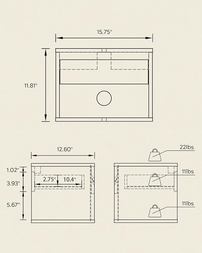 Mid Century Modern Floating Nightstand, Wall Mounted End Table with Drawer and Open Compartment Wooden Bedside Night Stand Small Storage Cabinet for Bedroom, Light Oak