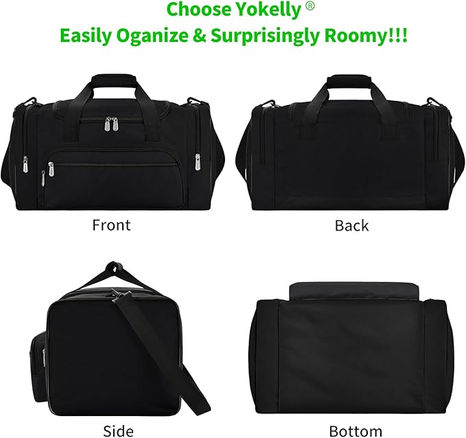 Sports Duffel Bag 26 Inch Travel Gym Duffle - Black