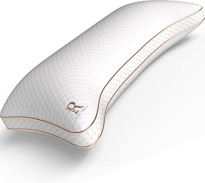 Royal Therapy King Memory Foam Pillow, Adjustable Shredded Odor-Free Pillow for Neck & Shoulder Pain Relief, Support for Back, Stomach, Side Sleepers
