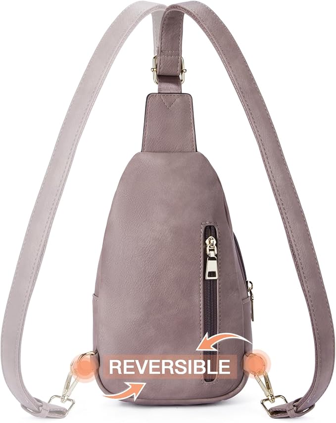 Telena Small Sling Bag for Women Leather Crossbody Fanny Packs Chest Bag for Women